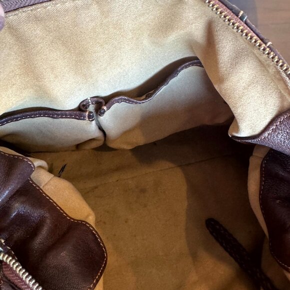 Andrew Marc Brown Leather Hobo Shoulder Handbag Satchel Medium - Picture 3 of 16